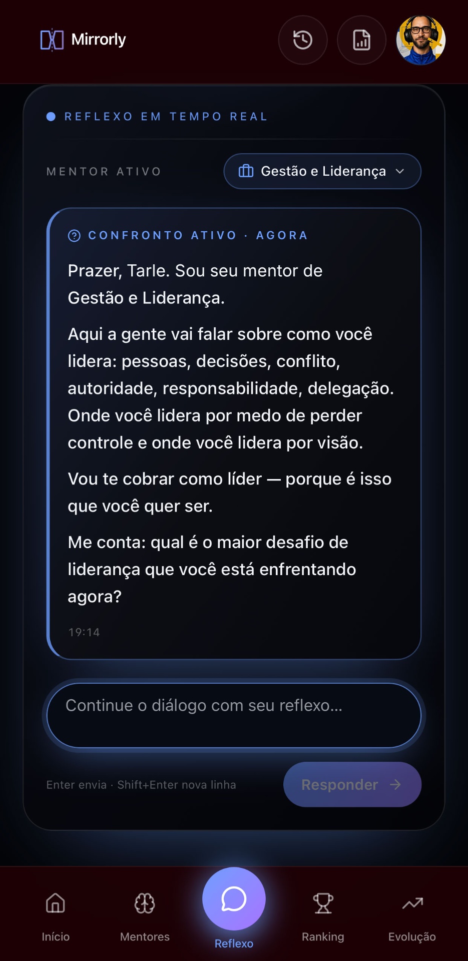 Tela Reflexo do Mirrorly