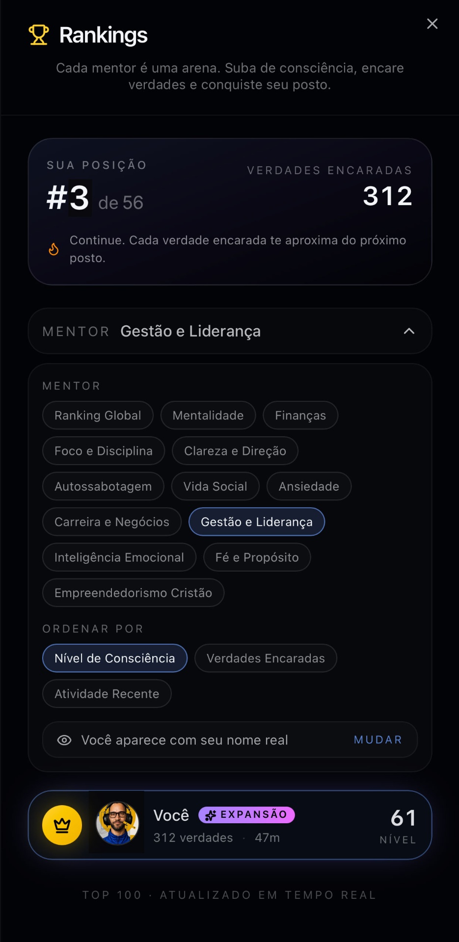 Tela Ranking do Mirrorly